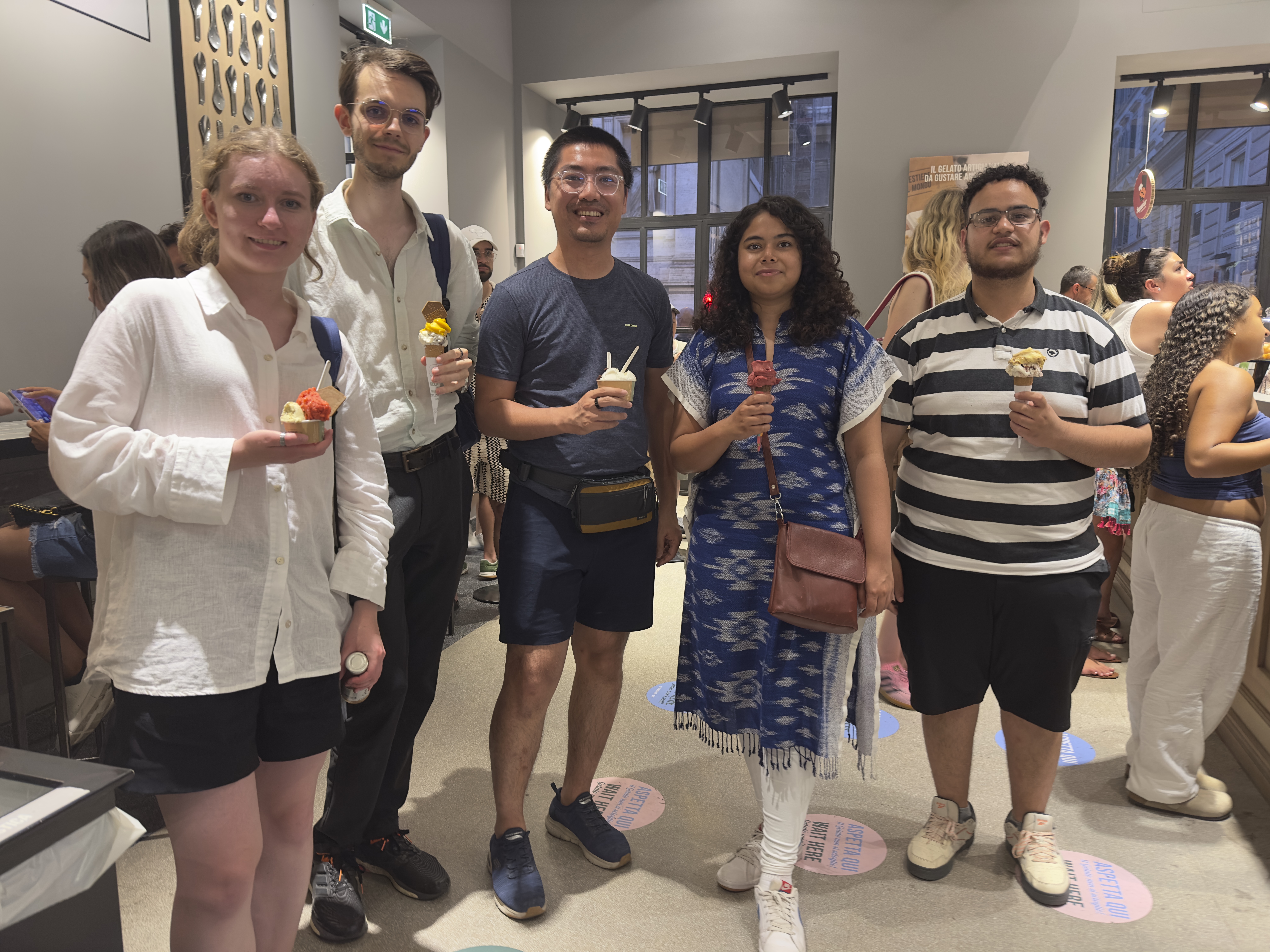 Group photo at gelato shop in Rome after presenting our papers at IJCNN 2025.